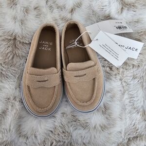 Janie and Jack Tan Moccasin Kids Shoes